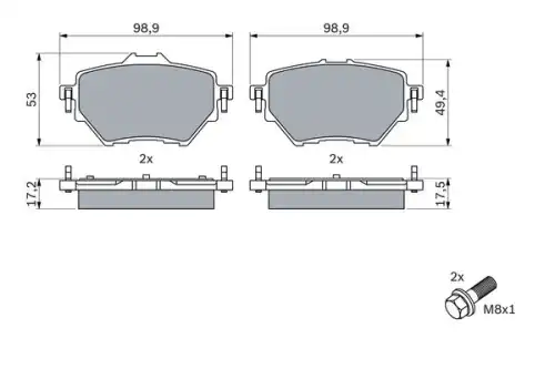 Тормозные колодки дисковые BOSCH 0 986 424 878