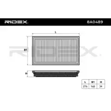 Воздушный фильтр 8A0489 RIDEX