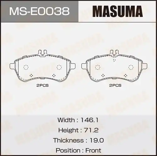 Тормозные колодки дисковые MASUMA MS-E0038