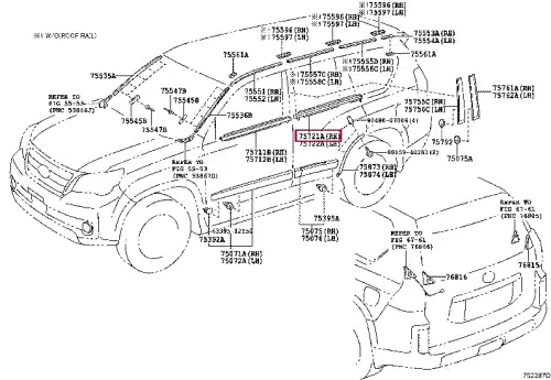 Уплотнитель двери TOYOTA / LEXUS 7572160091