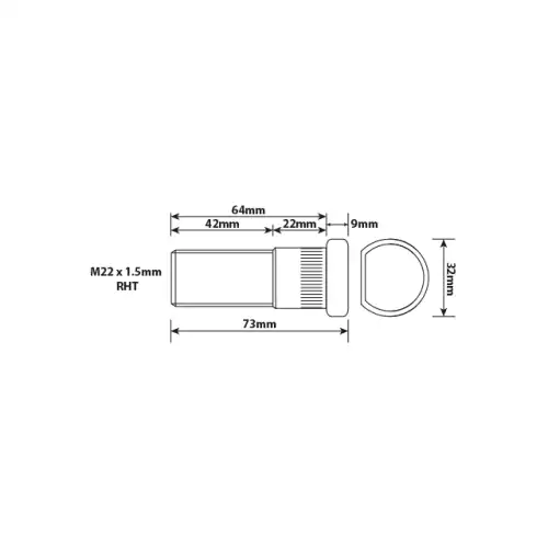 болт колеса М22x1,5x073 IVWB0004 UC