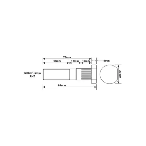 болт колеса М18х1,5х075(036) IVWB0001 UC