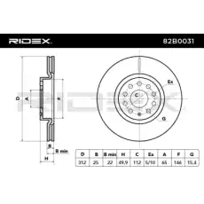Тормозной диск 82B0031 RIDEX