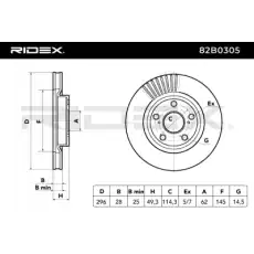 Тормозной диск 82B0305 RIDEX