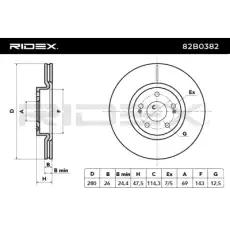 Тормозной диск 82B0382 RIDEX