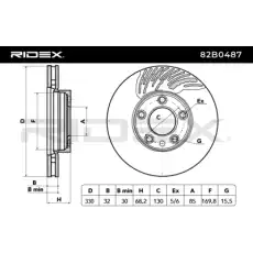 Тормозной диск 82B0487 RIDEX