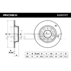 Тормозной диск 82B0137 RIDEX