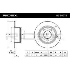 Тормозной диск 82B0315 RIDEX
