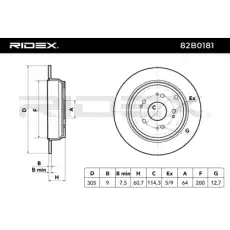 Тормозной диск 82B0181 RIDEX