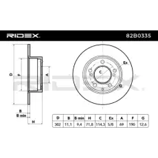 Тормозной диск 82B0335 RIDEX