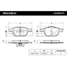 Тормозные колодки 402B0011 RIDEX