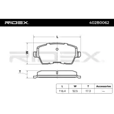 Тормозные колодки 402B0062 RIDEX