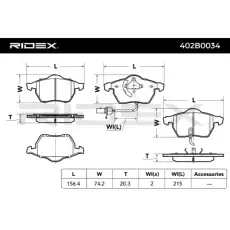 Тормозные колодки 402B0034 RIDEX
