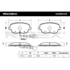 Тормозные колодки 402B0413 RIDEX