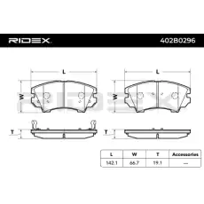Тормозные колодки 402B0296 RIDEX