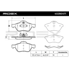 Тормозные колодки 402B0471 RIDEX