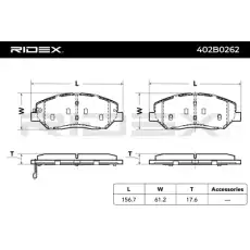 Тормозные колодки 402B0262 RIDEX