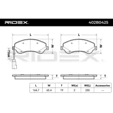 Тормозные колодки 402B0425 RIDEX