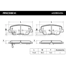 Тормозные колодки 402B0494 RIDEX