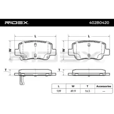 Тормозные колодки 402B0420 RIDEX