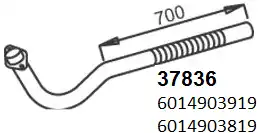 труба выхлопная MB 37836 HOBI