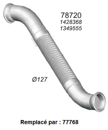 труба глушителя с гофрой DAF 78720 HOBI