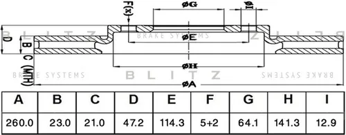 Тормозной диск BLITZ BS0516