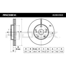 Тормозной диск 82B0365 RIDEX