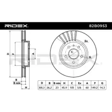 Тормозной диск 82B0953 RIDEX