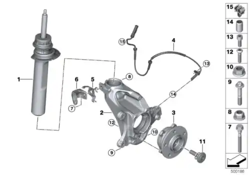front right spring strut !Front Right \BMW 31 30 6 883 878