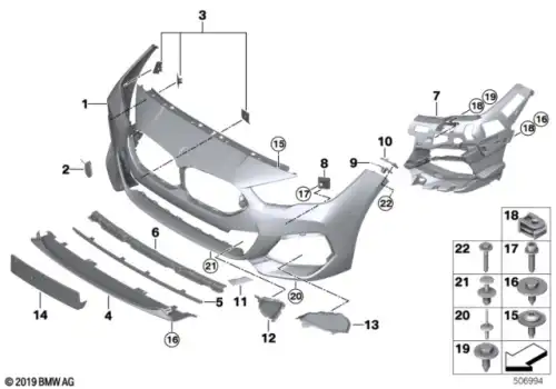 51 11 8 075 968 Передний рассекатель BMW