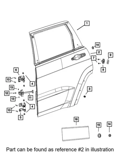 REAR DOOR OUTER REPAIR 68458109AA CHRYSLER