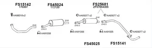 Система выпуска ОГ FS450245 FAURECIA