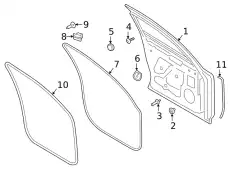 Уплотнитель двери 9Y3837911 PORSCHE