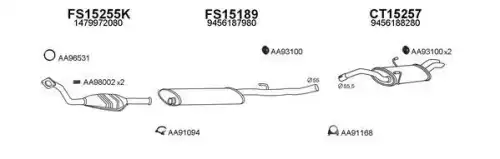 Система выпуска ОГ FS250203 FAURECIA