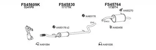 Система выпуска ОГ FS450852 FAURECIA
