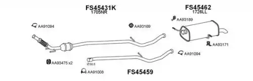 Система выпуска ОГ FS450251 FAURECIA