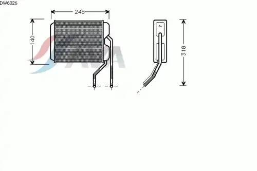 Радиатор печки AVA DW6026