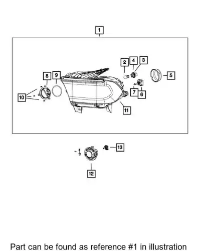 Фара CHRYSLER 68261182AI