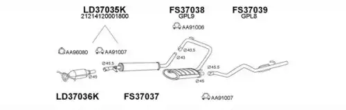 Система выпуска ОГ FS370019 FAURECIA