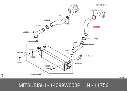 ШЛАНГ 14099W000P MITSUBISHI