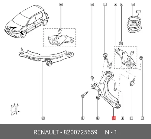 Рычаг подвески RENAULT 8200725659