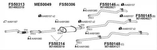 Система выпуска ОГ FS500264 FAURECIA