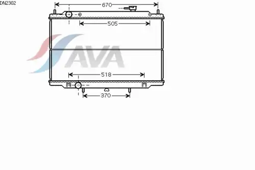 Радиатор системы охлаждения двигателя AVA DN2302