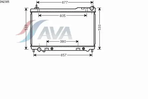 Радиатор системы охлаждения двигателя AVA DN2305