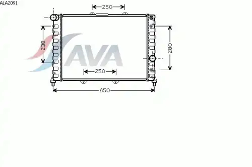 Радиатор системы охлаждения двигателя AVA ALA2091