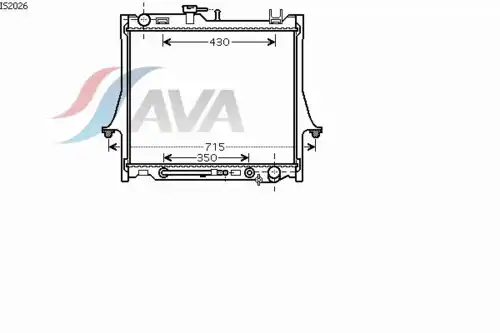 Радиатор системы охлаждения двигателя AVA IS2026