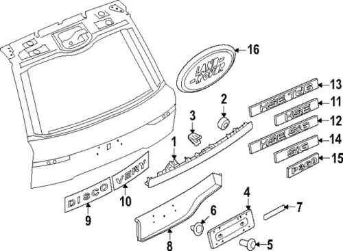 MOULDING - TAILGATE OUTSIDE LR146248 LAND ROVER