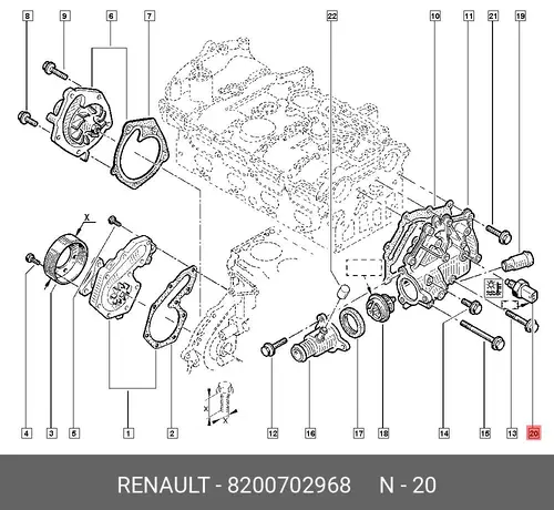 датчик температуры охлажд.жидкости Ren 8200702968 RENAULT