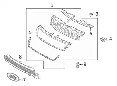 GRILLE - BUMPER LR114700 LAND ROVER